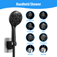 thumbnail image 5 of IUSU 12 inch Rain Shower Head, 8-Setting High Pressure Shower Head with Handheld and Hose Black, 5 of 11
