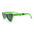 thumbnail image 3 of Beveled Squared Geometric 2-tone Triangular Cat Eye Plastic Sunglasses Green Black - Black, 3 of 4