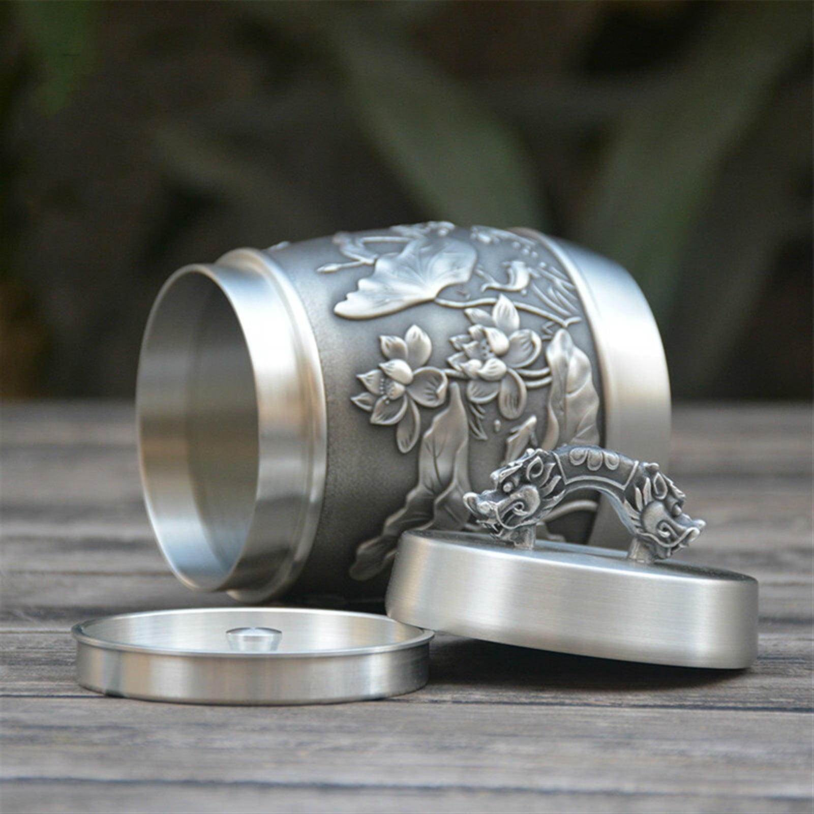 Custom Pet Urn Funeral Cremation Pure Tin 97% Lead Free Tin Hand Carved Beautifully Relief