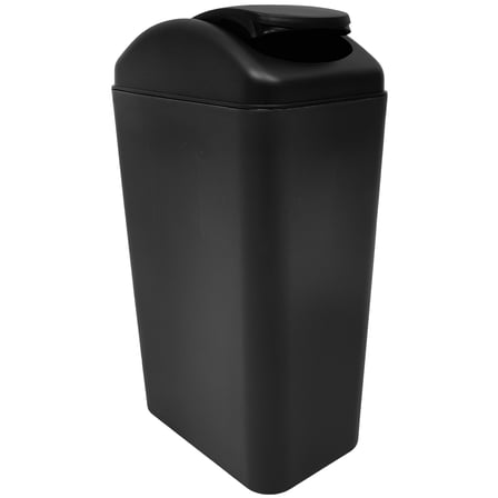 LEORX Black Plastic Trash Can for Kitchen Bathroom Narrow Space Waste Bin