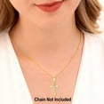 thumbnail image 5 of 10k 10Kt Gold Two-Tone Diamond-Cut Mens Cross Religious Charm Pendant, 5 of 5