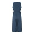thumbnail image 4 of Women's Summer Retro Casual Oversize Loose Wide Leg Jumpsuit Long Baggy Overall Trousers Cool Jumpsuits for Women V Neck Suit Bodysuit for Women Dressy Loose Jumpsuit for Women Pocket Short Sleeve Tie, 4 of 8
