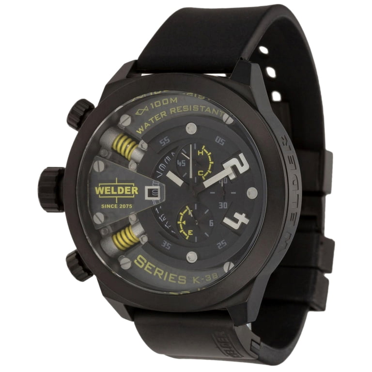 Welder by U-Boat K38 Oversize Chronograph Ion-Plated Steel Mens 