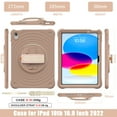 thumbnail image 6 of ELEHODL for iPad 10th Generation Case, iPad 10 Cover with 360° Hand Strap Stand/Shoulder Strap, Heavy Duty iPad 10th Gen Case A2696/A2757/A2777,Brown, 6 of 8