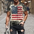 thumbnail image 2 of Camiseta estampada de cuello redondo informal de moda de verano para hombre de Honeeladyy, 2 of 5