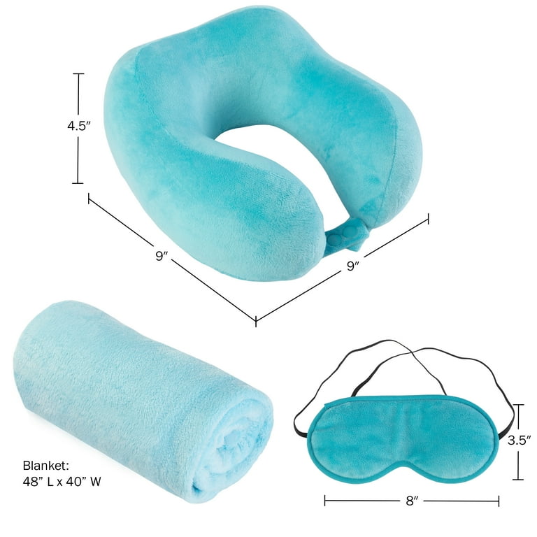 Home-Complete 1.65-lb 11-inch Travel Neck Pillow Set with Fleece