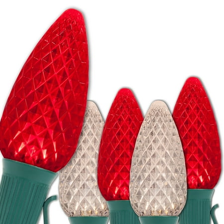 Opticore C9 Red And White Christmas Lights Warm White Led