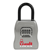 Vault Locks 5500 Key Lock Box with 4-Digit Combo, 3-Digit Shackle, Extra Security, Silver