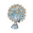 thumbnail image 4 of Estatua de pavo real coleccionable, figura creativa de animal realista para jardín o boda. Cola extendida plateada, 4 of 9