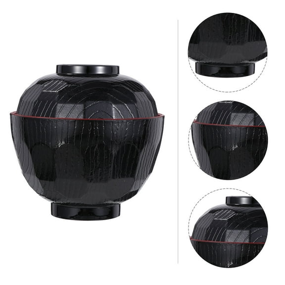 Homoyoyo Red Ramen Bowl with Lid, Ceramic Noodle Soup Bowl for Hot and Cold Meals, Restaurant and Home Use