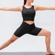 thumbnail image 4 of Mujer Invierno Negro Felpa Fitness Correr Yoga Manga Larga Elástico Apretado Cuello Redondo Top Deportivo,,10/XL,:;:;, 4 of 6
