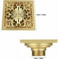 thumbnail image 4 of Desagüe cuadrado a prueba de olores, base de desagüe de latón macizo con diseño exclusivo para baño, fácil de instalar, caudal rápido, construcción de acero inoxidable (oro satinado), 4 of 5