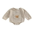thumbnail image 1 of Combinaison d'Automne pour Bébé, Décontractée, Manches Longues, Broderie d'Ours, Poche avant, une-Pièce, 1 of 7