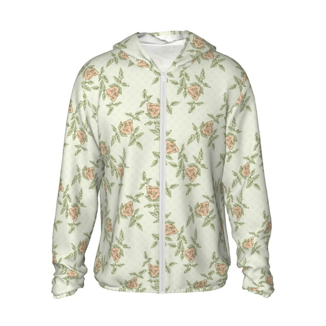 Vsdgher Sweat à Capuche Imprimé Rose pour Adultes, Protection Solaire à Manches Longues pour Hommes et Femmes, Pêche, Course, Natation - Petit