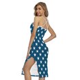 thumbnail image 2 of White And Blue Usa Star Pattern Printed Cross Back Cami Dress, American Flag Fashion Summer Maxi Sexy Casual Dress For Women. Gifts For Us Independence Day, 4Th Of July, 2 of 4