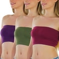 thumbnail image 6 of ToBeInStyle Women's 3-Pack Seamless Strapless Tube Top Bras, Wire-Free, No Padding, Fall Colors, One Size, 6 of 17