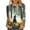 #0104-Yellow, variant on Uootdi Halloween Shirts for Women 3/4 Sleeve Crew Neck Gradient Glowing Ghost Pumpkin Bat Front Print Womens Pullover Tees Oversized Fit Halloween Costume Night Soft Cozy Womens Graphic Tops Gift
