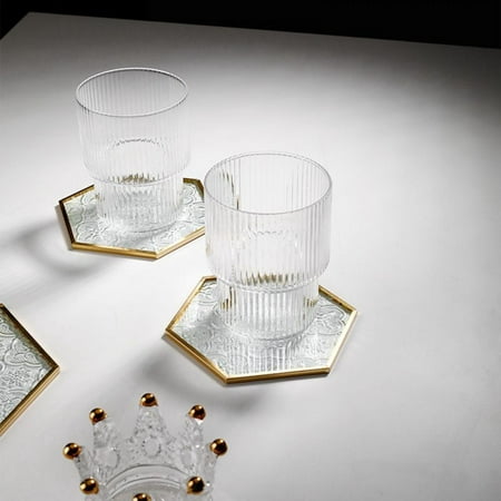 

Retro Glass Coaster Heat Insulation Table Mat Heat Resistant Placemat For Dining Table Kitchen Decoration Pad Accessories