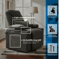 thumbnail image 2 of Sillón Reclinable con calentador y masajeador color Gris, 2 of 6
