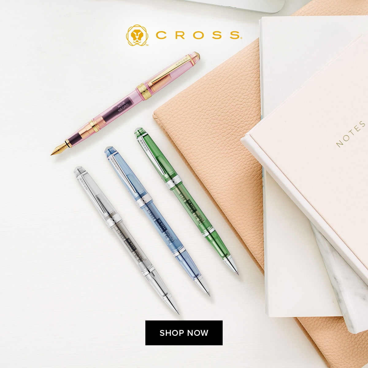 Cross Bailey Light Translucent Clear Resin with Bright Chrome Internal Mechanism and Chrome-plated Appointments Rollerball Pen