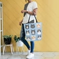 thumbnail image 4 of FORMRS Womens Canvas Tote Bag with Zipper Inner Pocket Shoulder Handbag, Cartoon Cute Cat, 4 of 7
