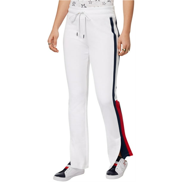 Tommy Hilfiger Striped Athletic Track Pants, Large -