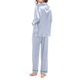 thumbnail image 4 of BLOCLOALO 2 Piece Lounge Set Womens Pajama Sets Pajamas for Women Set Sleepwear Soft Lightweight Comfy Long Pants Loungewear Long Sleeve Shirts Button Down Shirts Womens Lounge Outfit Grey 6Xl, 4 of 5