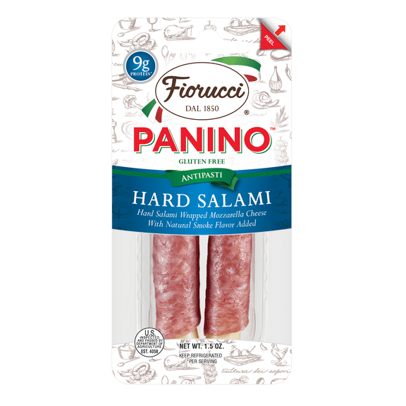 Fiorucci Hard Salami and Mozzarella Cheese Paninos in Pegged Tray