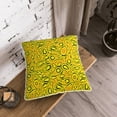 thumbnail image 3 of DouZhe Velvet Decorative Throw Pillow Covers Set of 2, Soft Square Cushion Cover with Invisible Zipper Yellow Paisley Decor Printing, 16"x16", 3 of 7