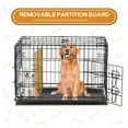 thumbnail image 4 of Dog Crate, 36 Inch Medium Wire Kennel with Divider Panel, Metal Cages with Double Door, Leak-Proof Pan Tray, Folding Portable for Indoor Outdoor Travel, 4 of 6
