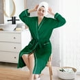 thumbnail image 2 of Catalonia Lightweight Ladies Bathrobe, Long Summer Robe with Pockets,Soft Summer Robes for Women, Kimono Gift for Her, Green, 2 of 7