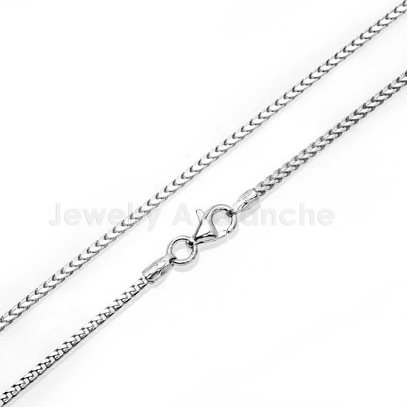 28" Franco Link Chain Italy Sterling Silver Necklace Rhodium Plated Unisex Chain 1.3MM - #318RHs28
