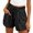c-Black890216, variant on Women High Waisted Lace Up Loose Fitting Casual Shorts In Solid Color Sporty Comfortable Home Cozy Walking Daily Bottoms