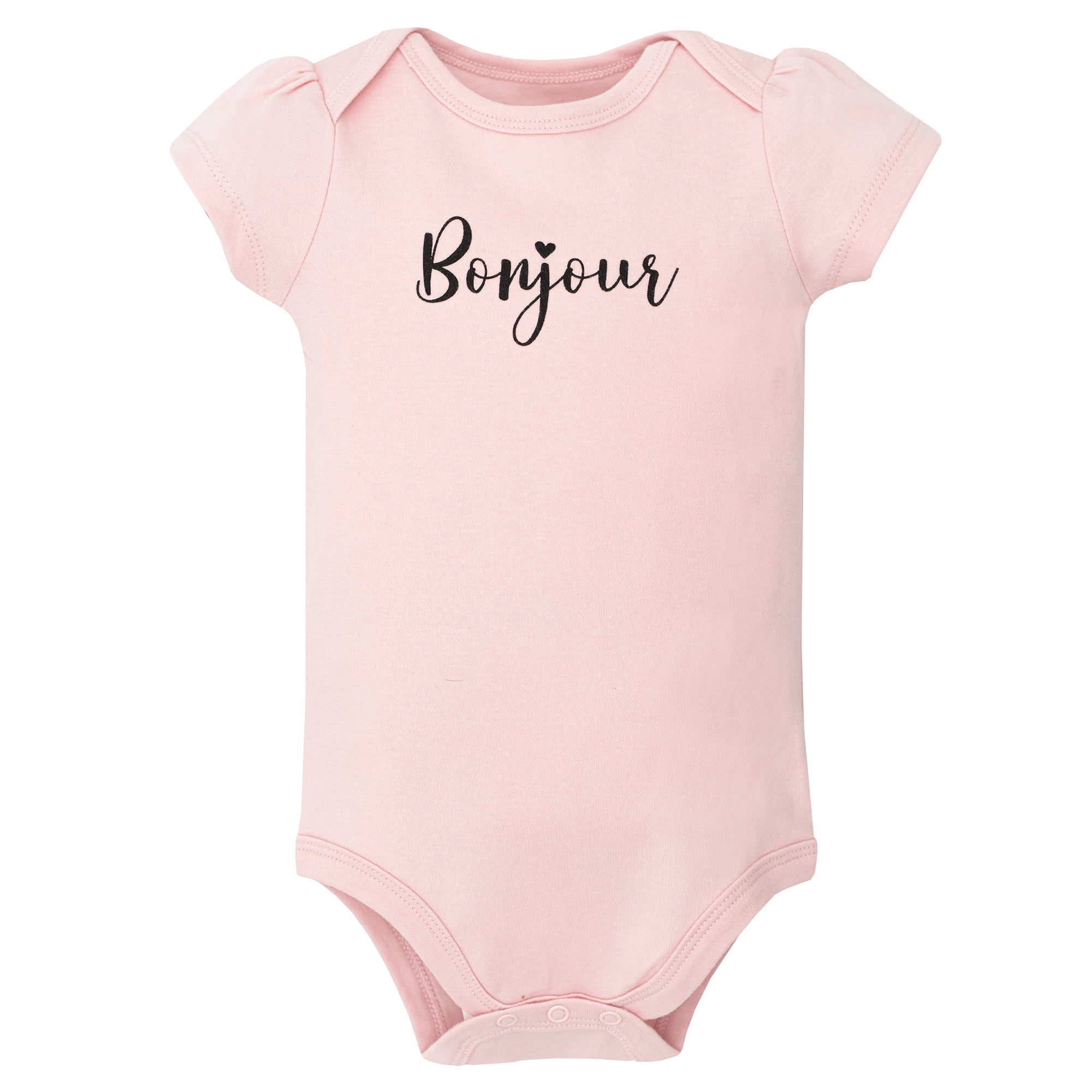 Hudson Baby Infant Girls Cotton Bodysuits 5-Pack, Bonjour Paris, Preemie