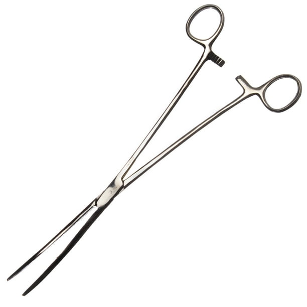 12" hemostat clamp, curved jaw