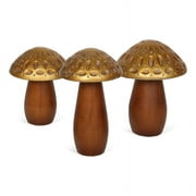 Gild Design House Kaisley Wooden Sculpture Brown and Gold Set of 3