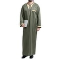 thumbnail image 4 of Long Sleeve Kaftan Thobe Button down Men Thobe with Pocket Big and Tall Kaftan Muslim Men Thobe，Men's Muslim Robe Arab Middle Robe 2024, 4 of 6