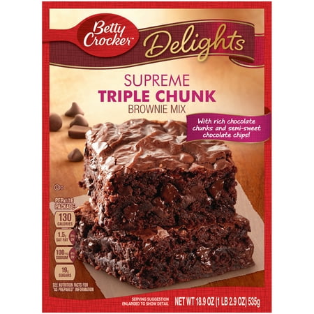 Betty Crocker Delights Brownie Mix Supreme Triple Chunk 18.9 oz Box