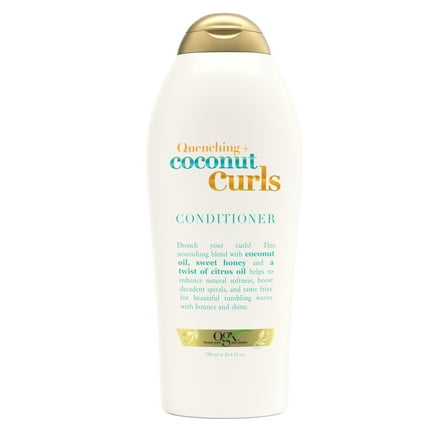 OGX Quenching   Coconut Curls, Moisturizing Conditioner for Curly Hair, Detangling, Curl Enhancing, 25.4 fl oz, 25.4 fl oz
