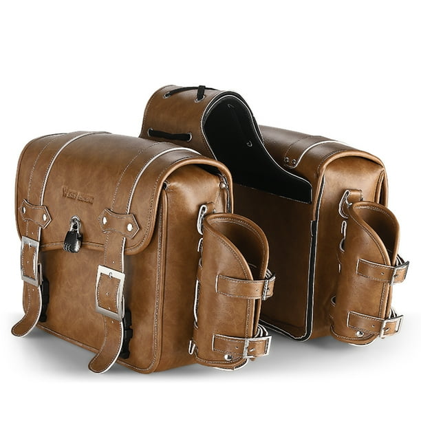 Bolsa de moto Bolsa de asiento trasero Retro para motocicleta, bolsa de gran capacidad para motocicleta, bolsa trasera Universal para montar en motocicleta, herramientas para motocicleta, bolsa latera