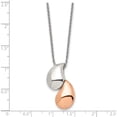 thumbnail image 5 of Stainless Steel Polished Rose Ip-Plated Teardrops 18In Necklace (18 X 15) Made In China srn832-18, 5 of 5