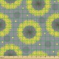 thumbnail image 2 of Ambesonne Abstract Fabric by the Yard Upholstery, Circular Big Dandelion, 1 Yard, Grey and Yellow, 2 of 5