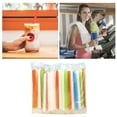 thumbnail image 3 of Large Thick Slush Straws - 11mm Diameter, Reusable Plastic, for Smoothies/Milkshakes/Cocktails, Colorful Design for Parties(100-Pack), 3 of 8