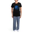 thumbnail image 4 of CafePress - Blue And Black Yin Yang Dragons Pajamas - Women's Short Sleeve Print T-Shirt and Pants Dark Cotton Pajama Set, 4 of 7