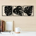 thumbnail image 4 of Wooden Wall Art for Home Decoration |Three Pieces Leaf Set | Black, 4 of 7