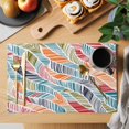thumbnail image 2 of Abstract Beach Placemats Set of 12, Summer Colorful Coastal Ocean Sea Wave Placemats for Dining Table, Place Mats for Kitchen Tabletop, Waterproof Wipeable Dining Table Mats Set, 2 of 9