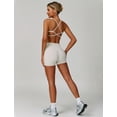 thumbnail image 3 of PISONIC Workout Sets for Women 2 Pieces Criss Cross Back Sports Bras Matching High Waist Butt Lifting Shorts Yoga Outfits, 3 of 10