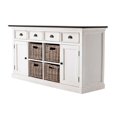 thumbnail image 2 of Pemberly Row Accent Mahogany Wood Buffet with 4 Basket Set in White, 2 of 9
