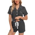 thumbnail image 1 of Pijama Anjue para mujer, pantalones cortos, viscosa gris oscuro, 1 of 6