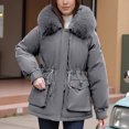thumbnail image 2 of Winter Coats for Women Winter Warmth Long Coat With Hood Outerwear Jacket Thermal Insulated For Cold Weather Fashion Winter Jackets for Women, 2 of 4
